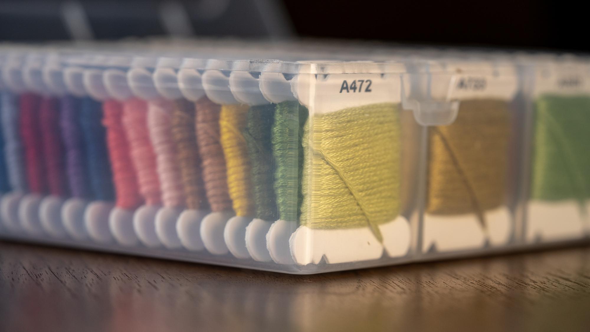 framed sampler with color swatches